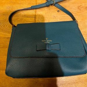 Kate Spade Teal Bow Flap Satchel Purse